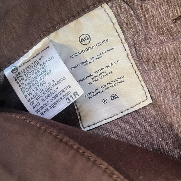 Adriano Goldschmied AG Farrah Skinny Leatherette High Rise Skinny Brown Size 31 - Picture 9 of 16